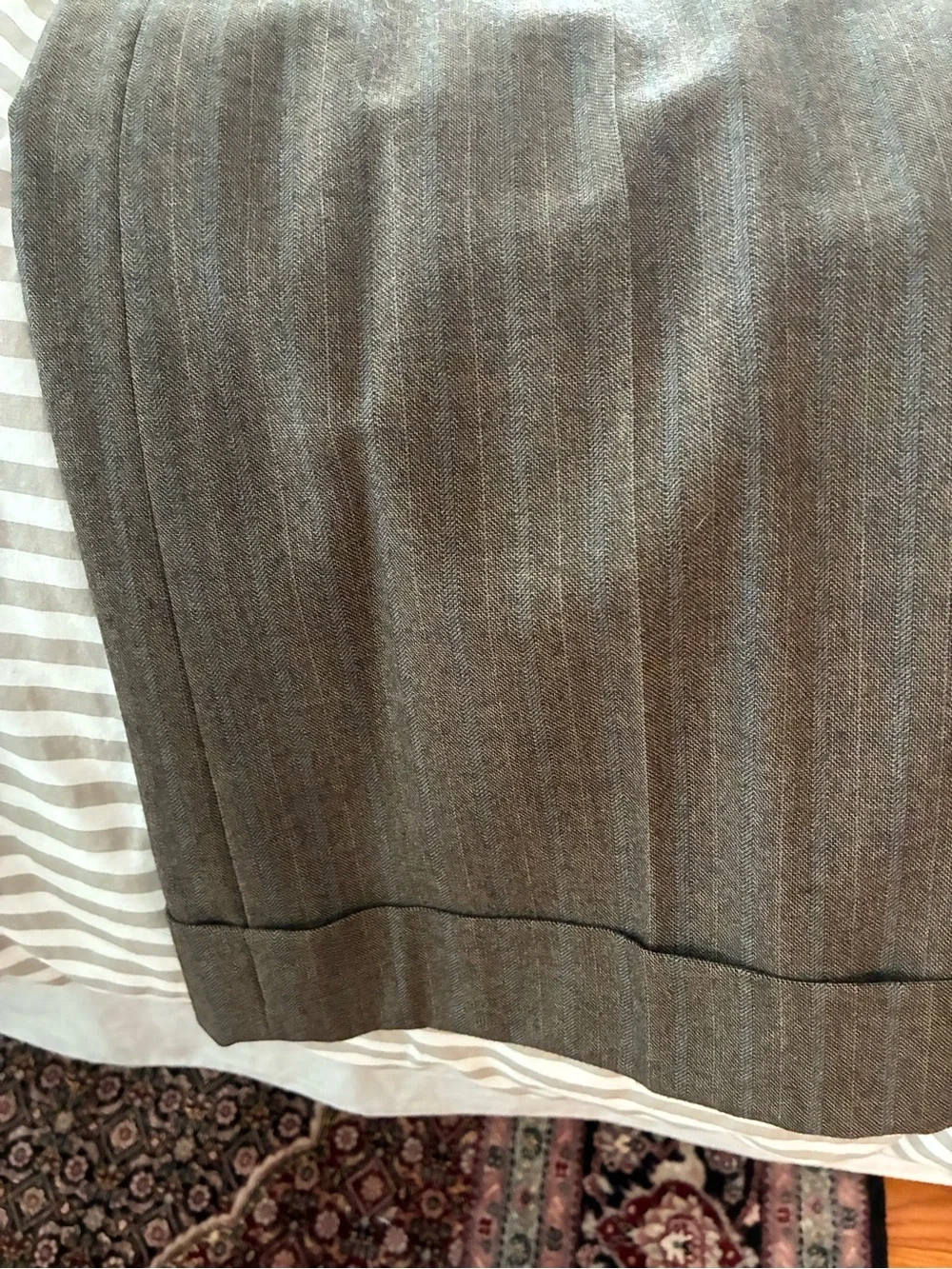 J. Crew vintage Wide-Leg Pinstripe Italian wool Trousers - Picture 3 of 4